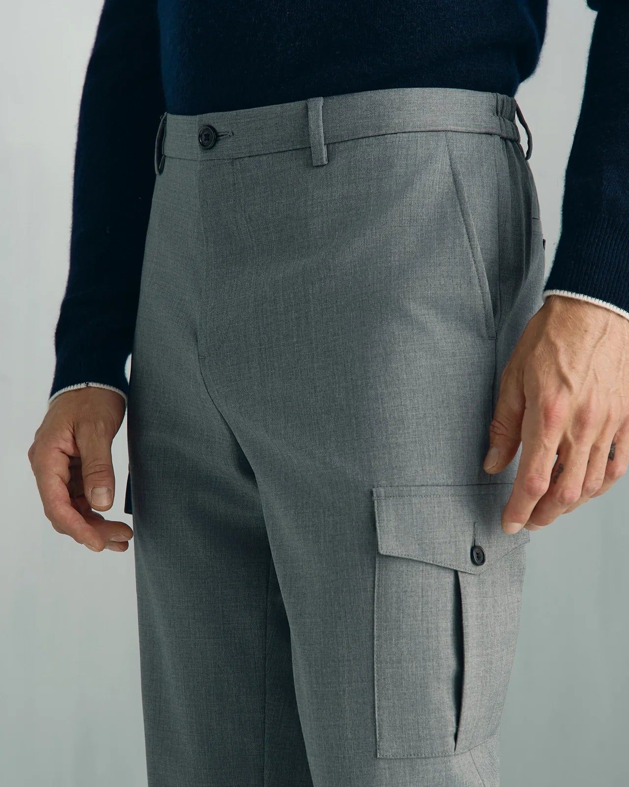 Como Wool Cargo Pant - Como Wool Cargo Pant Grey