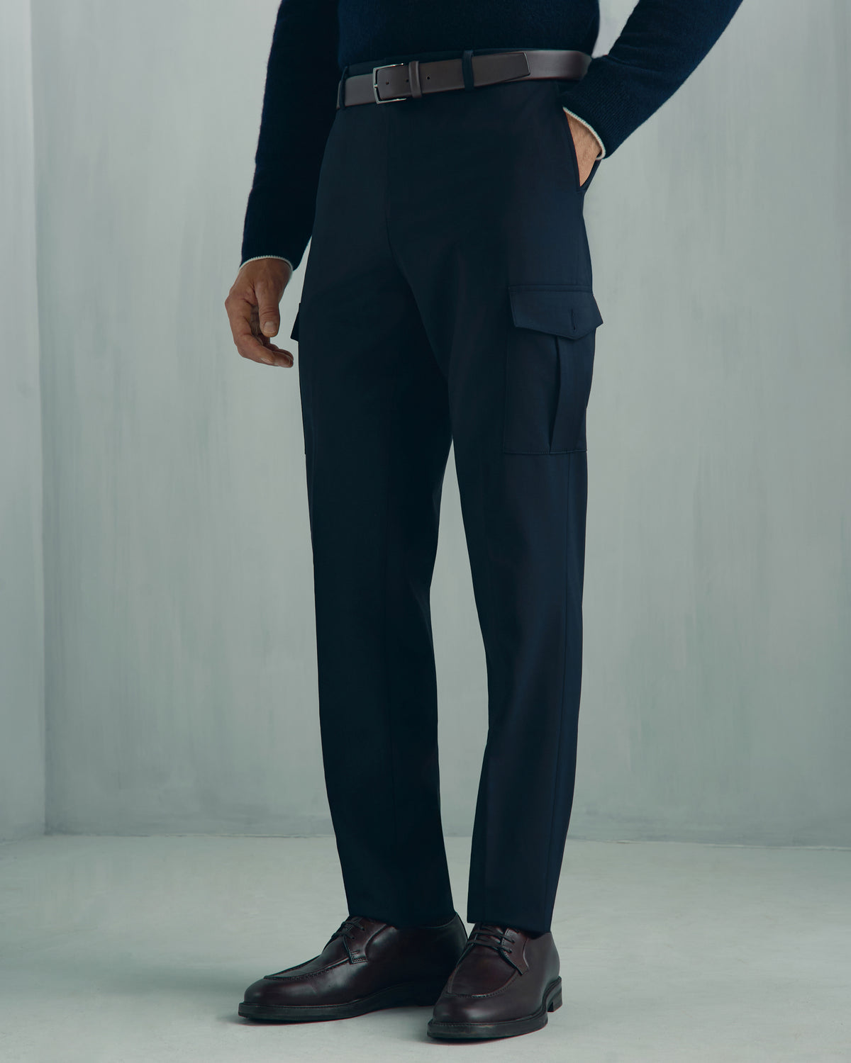 Como Wool Cargo Pant - Como Wool Cargo Pant Navy