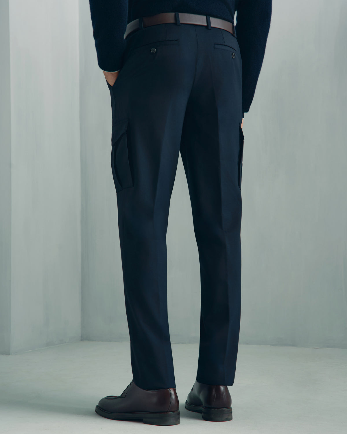Como Wool Cargo Pant - Como Wool Cargo Pant Navy