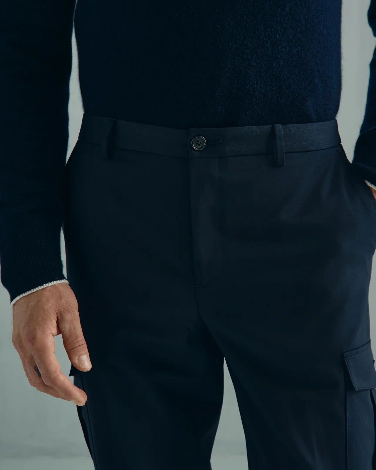 Como Wool Cargo Pant - Como Wool Cargo Pant Navy