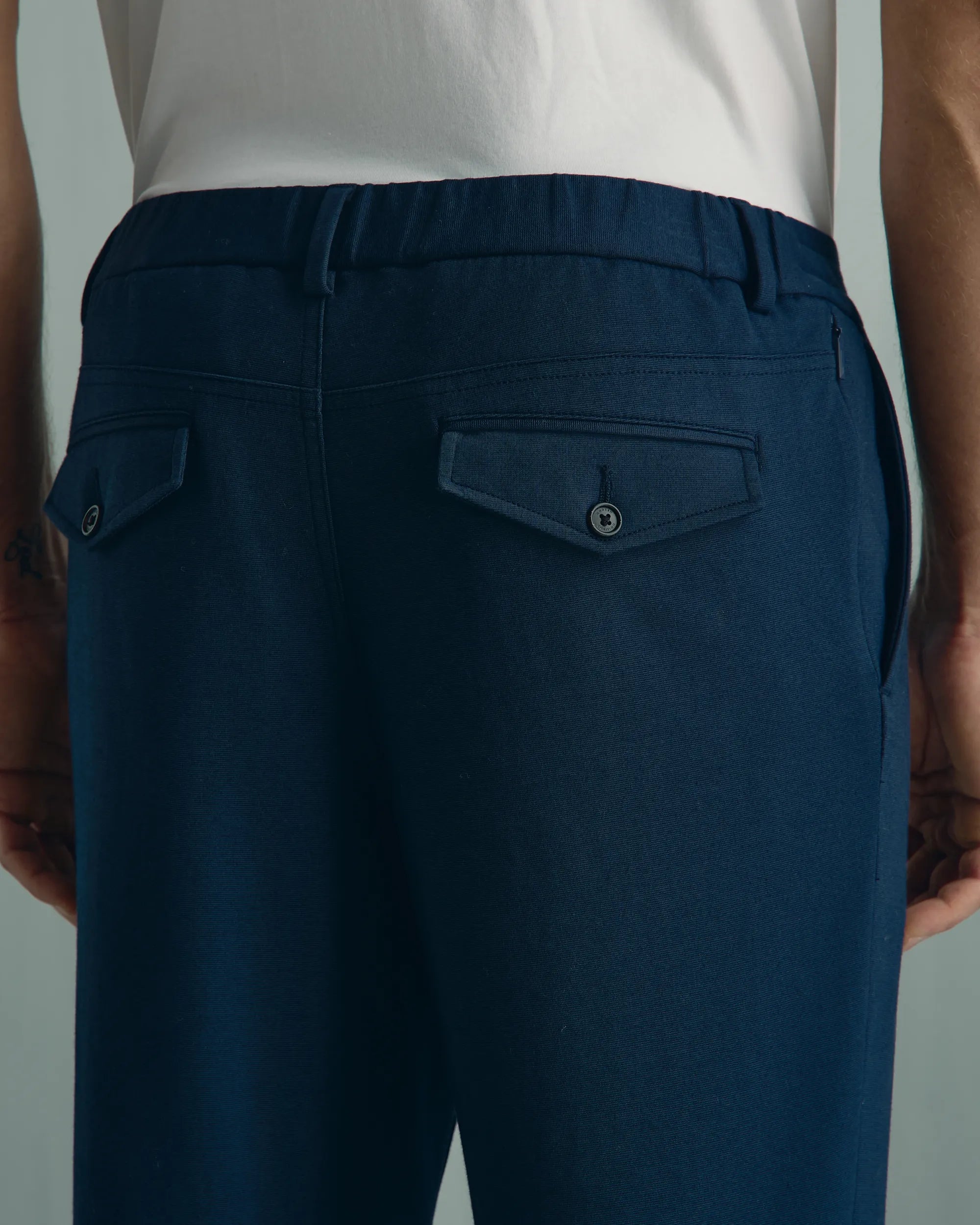 Como Cotton Nylon Knit Pant - Como Cotton Nylon Knit Pant Navy