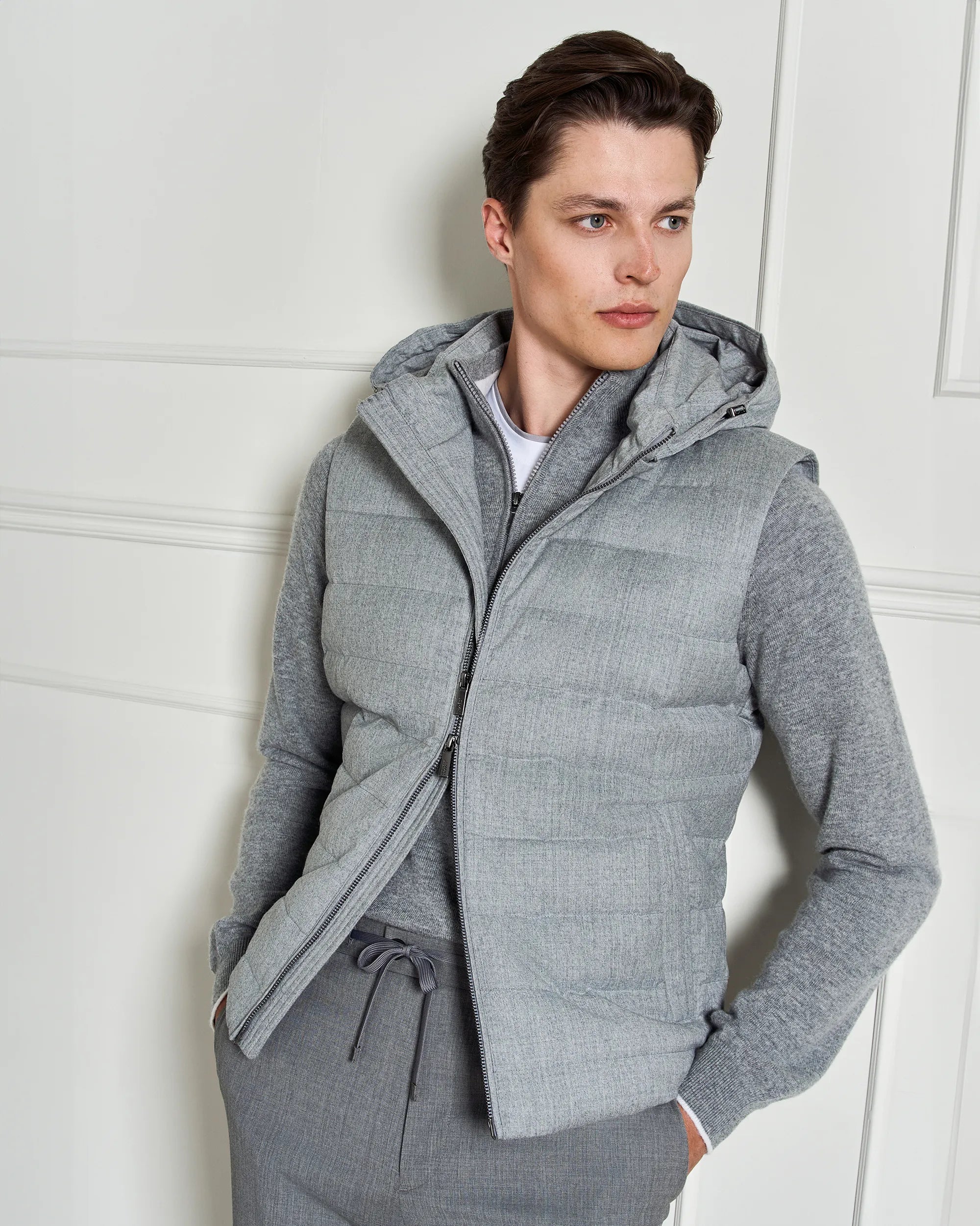 St Moritz Wool Vest - St Moritz Wool Vest Light Grey