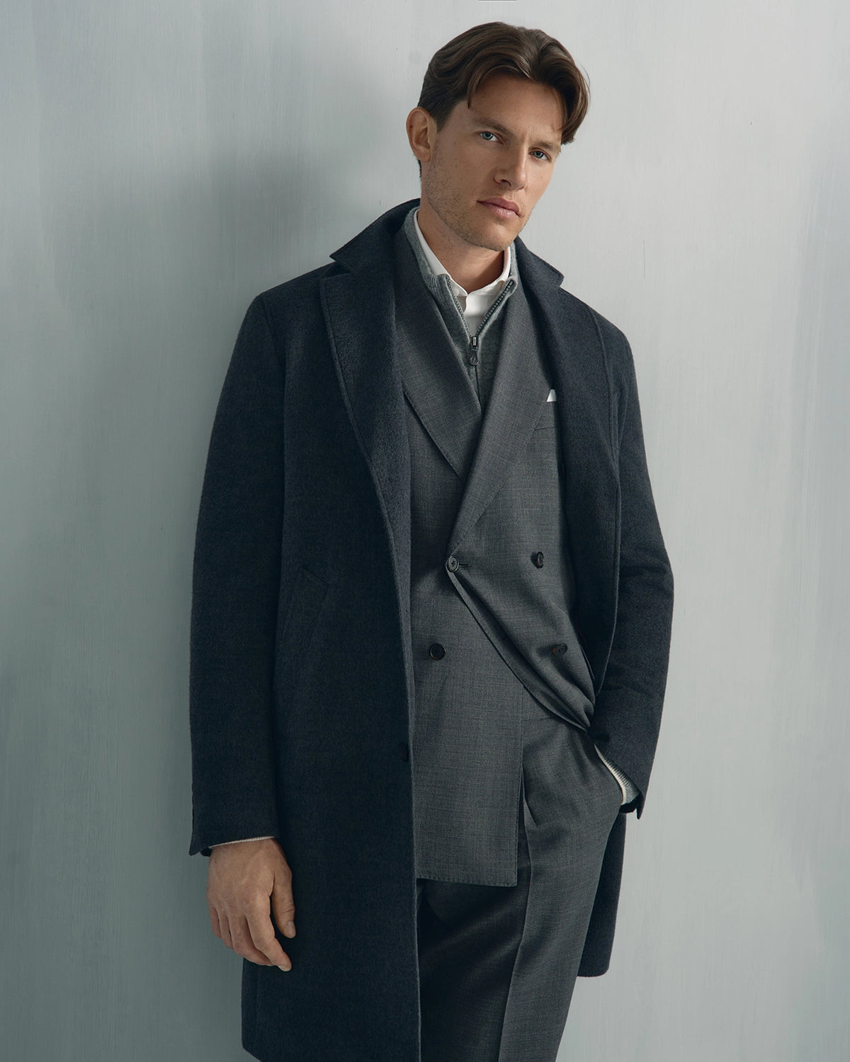 Milano Wool Mohair Overcoat - Milano Wool Mohair Overcoat Charcoal