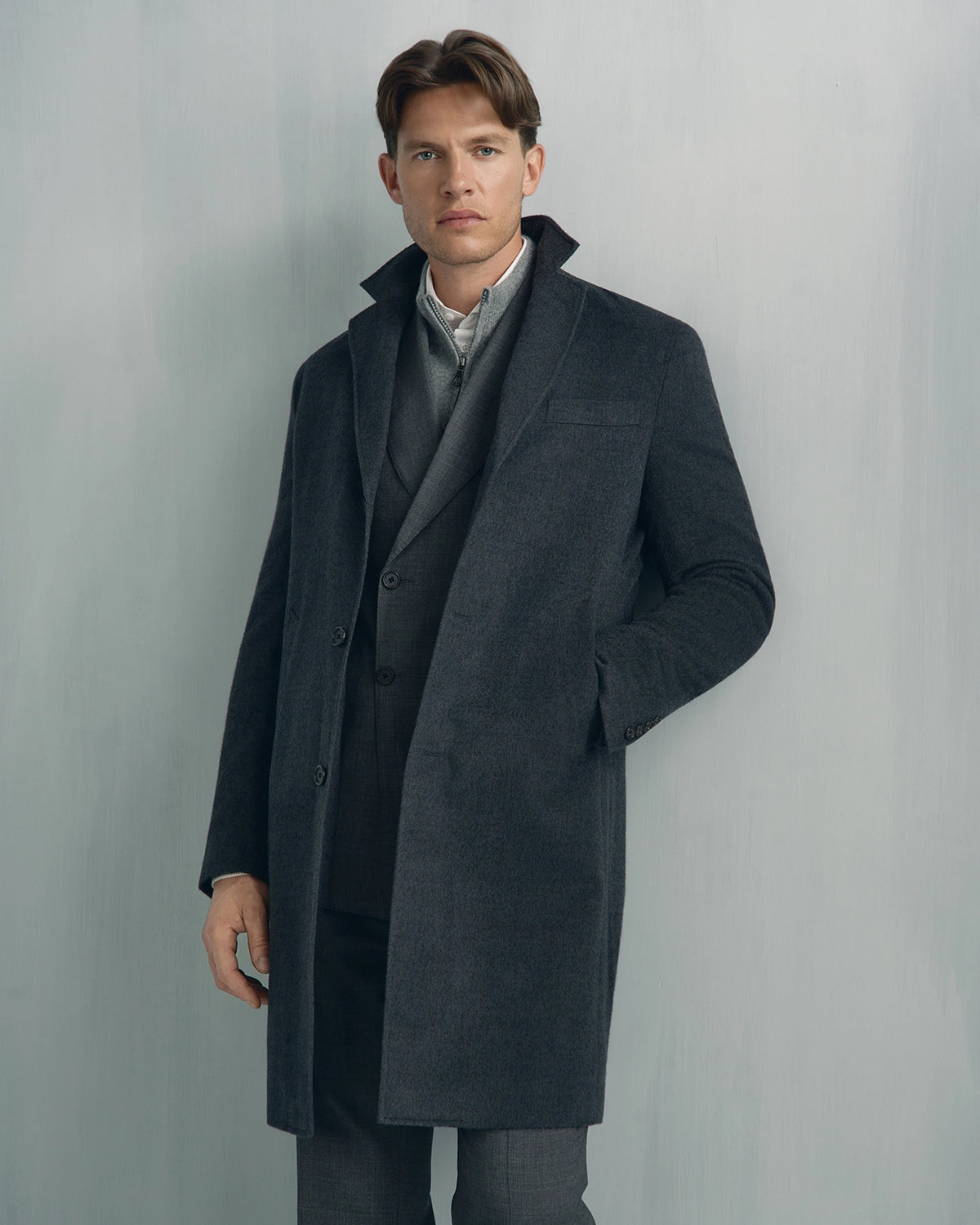 Milano Wool Mohair Overcoat - Milano Wool Mohair Overcoat Charcoal
