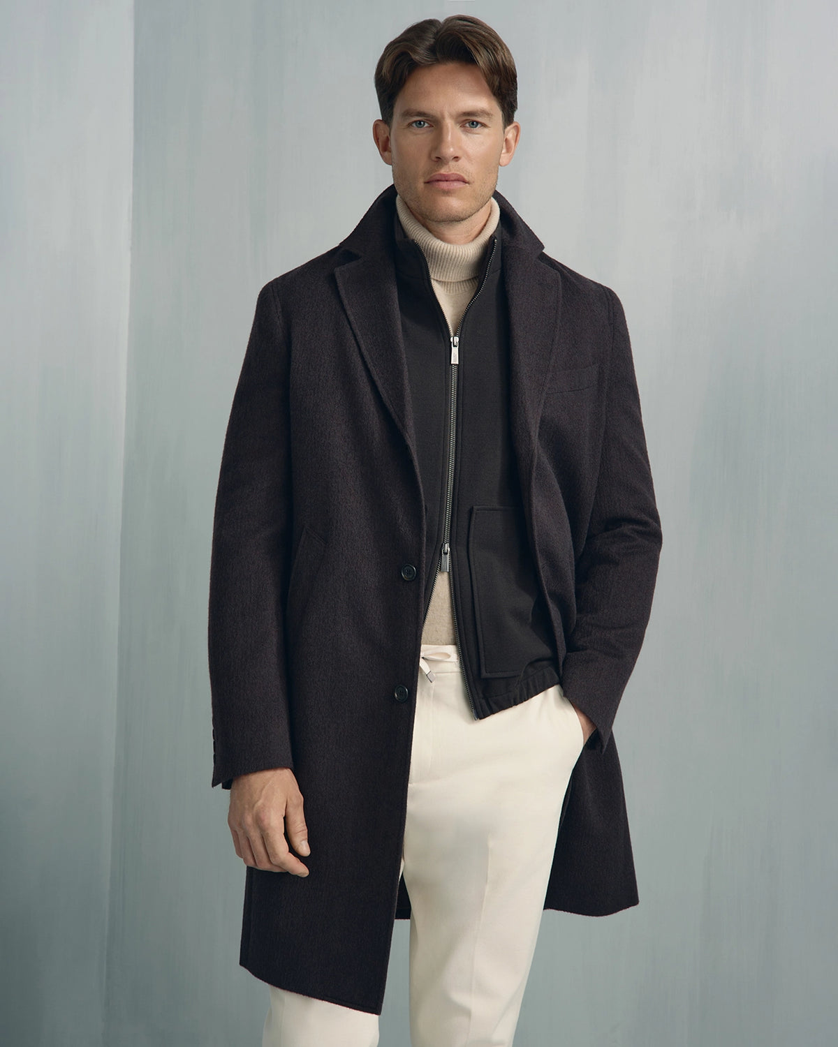 Milano Wool Mohair Overcoat - Milano Wool Mohair Overcoat Dark Merlot