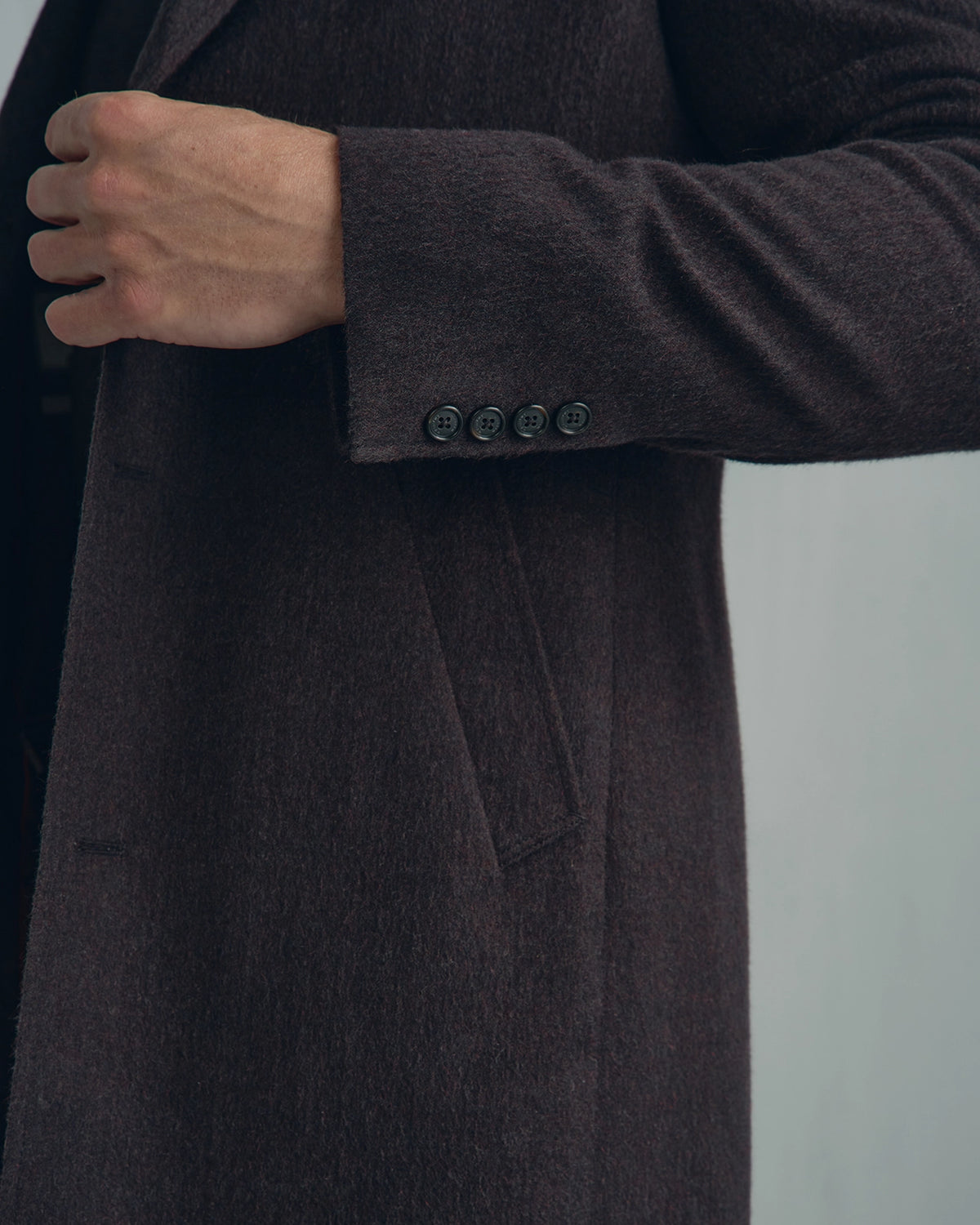 Milano Wool Mohair Overcoat - Milano Wool Mohair Overcoat Dark Merlot