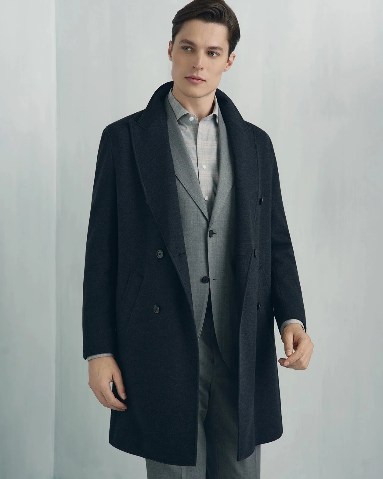 For general description, go to 'Main Product Description' region - Palermo Wool Overcoat - Palermo Wool Overcoat Charcoal