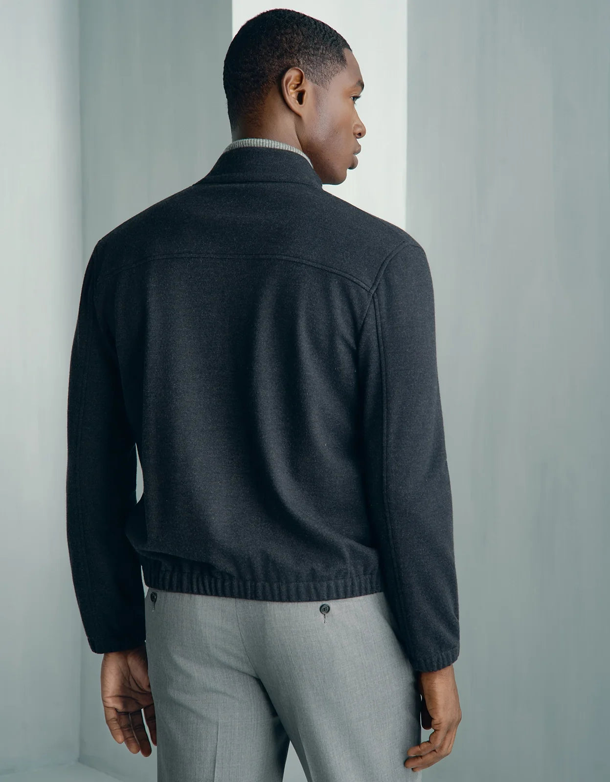 Kingston Wool Bomber Jacket - Kingston Wool Bomber Jacket Charcoal