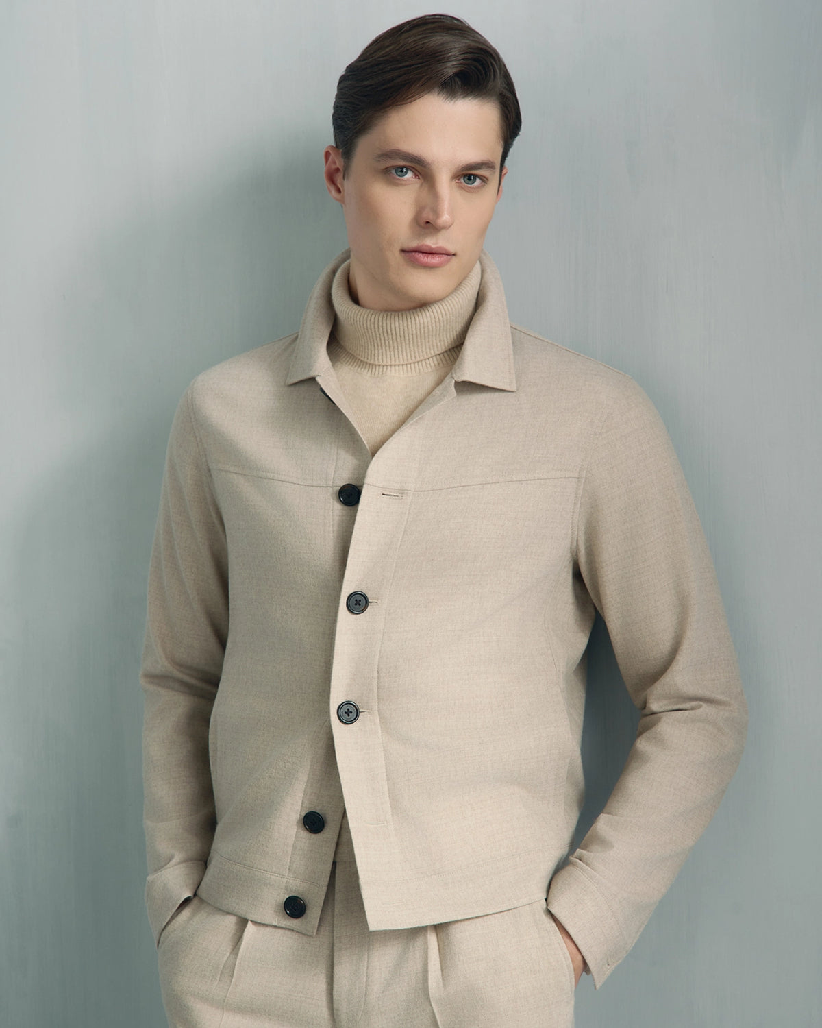 Vaughan Wool Cashmere Jacket - Vaughan Wool Cashmere Jacket Cream