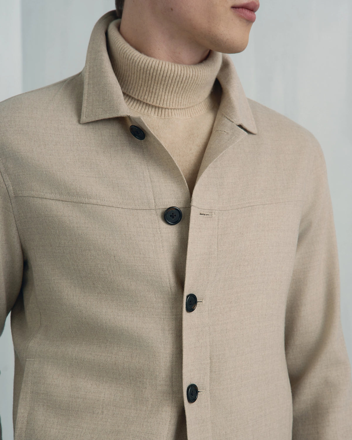 Vaughan Wool Cashmere Jacket - Vaughan Wool Cashmere Jacket Cream