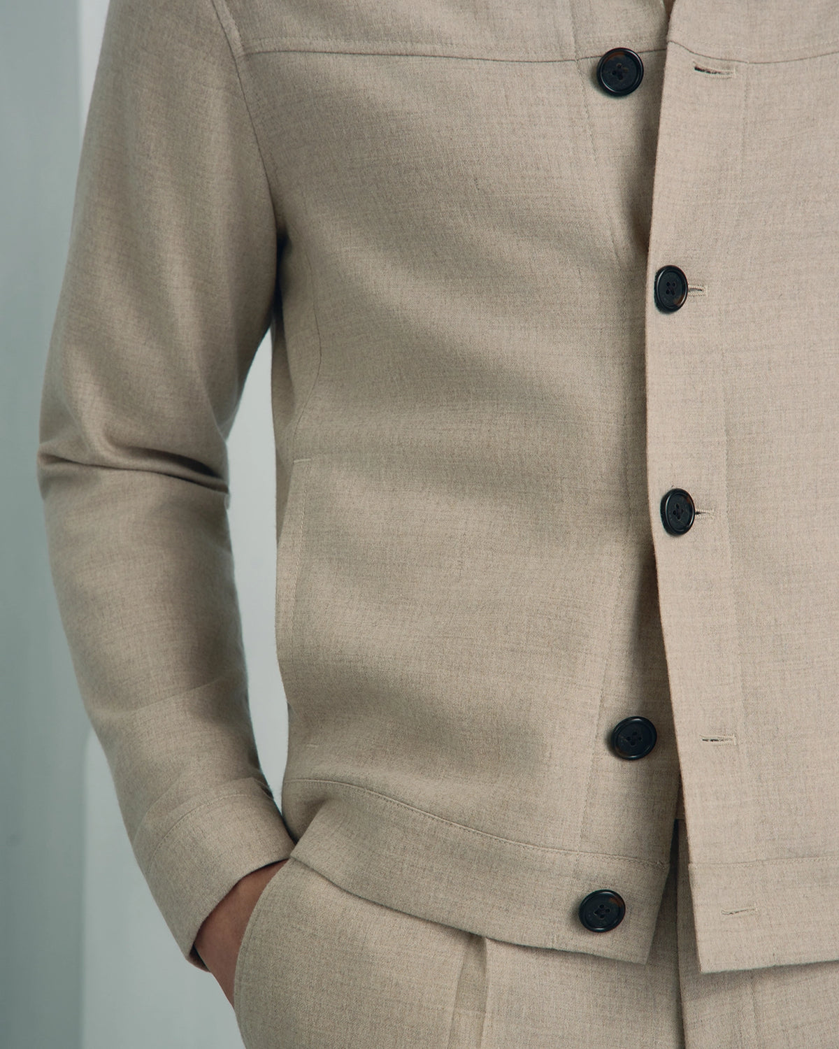 Vaughan Wool Cashmere Jacket - Vaughan Wool Cashmere Jacket Cream