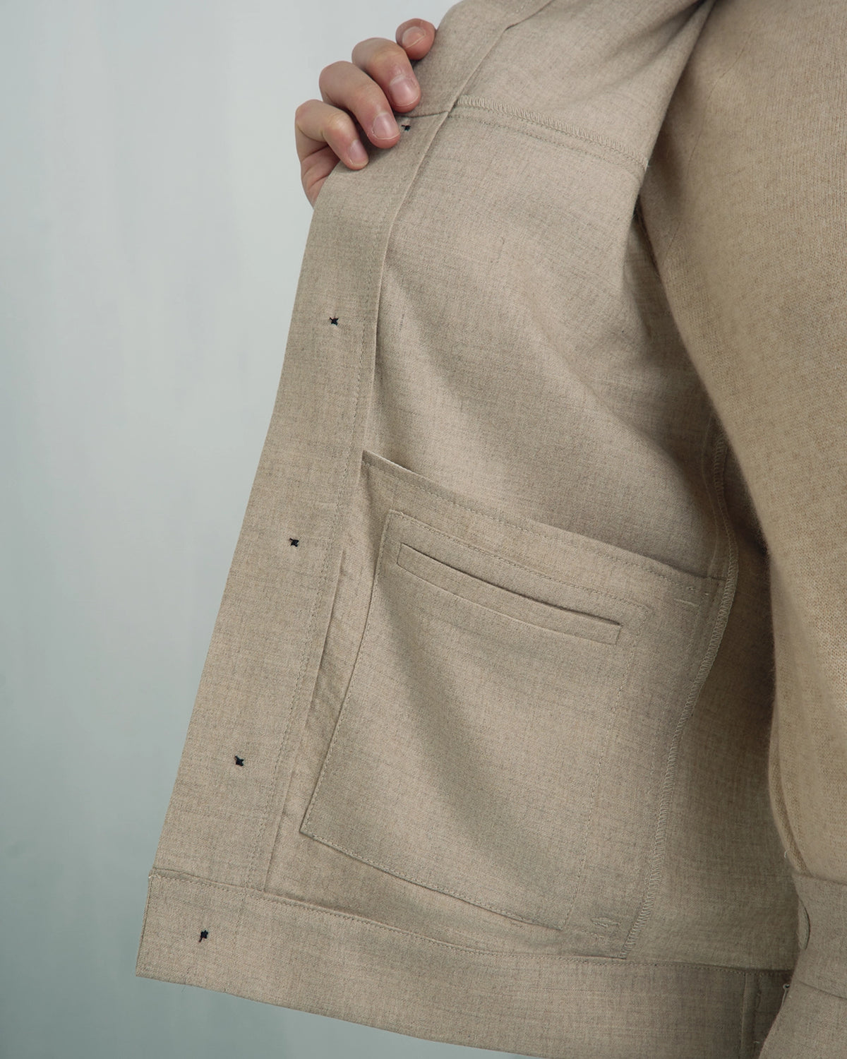 Vaughan Wool Cashmere Jacket - Vaughan Wool Cashmere Jacket Cream