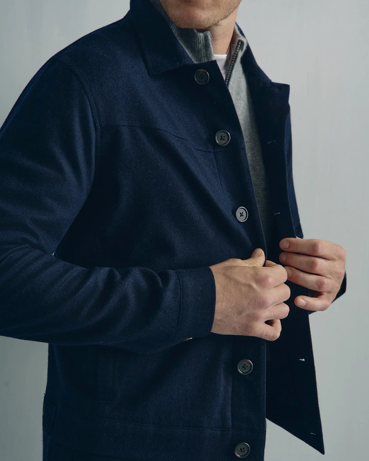 Vaughan Wool Cashmere Jacket - Vaughan Wool Cashmere Jacket Navy