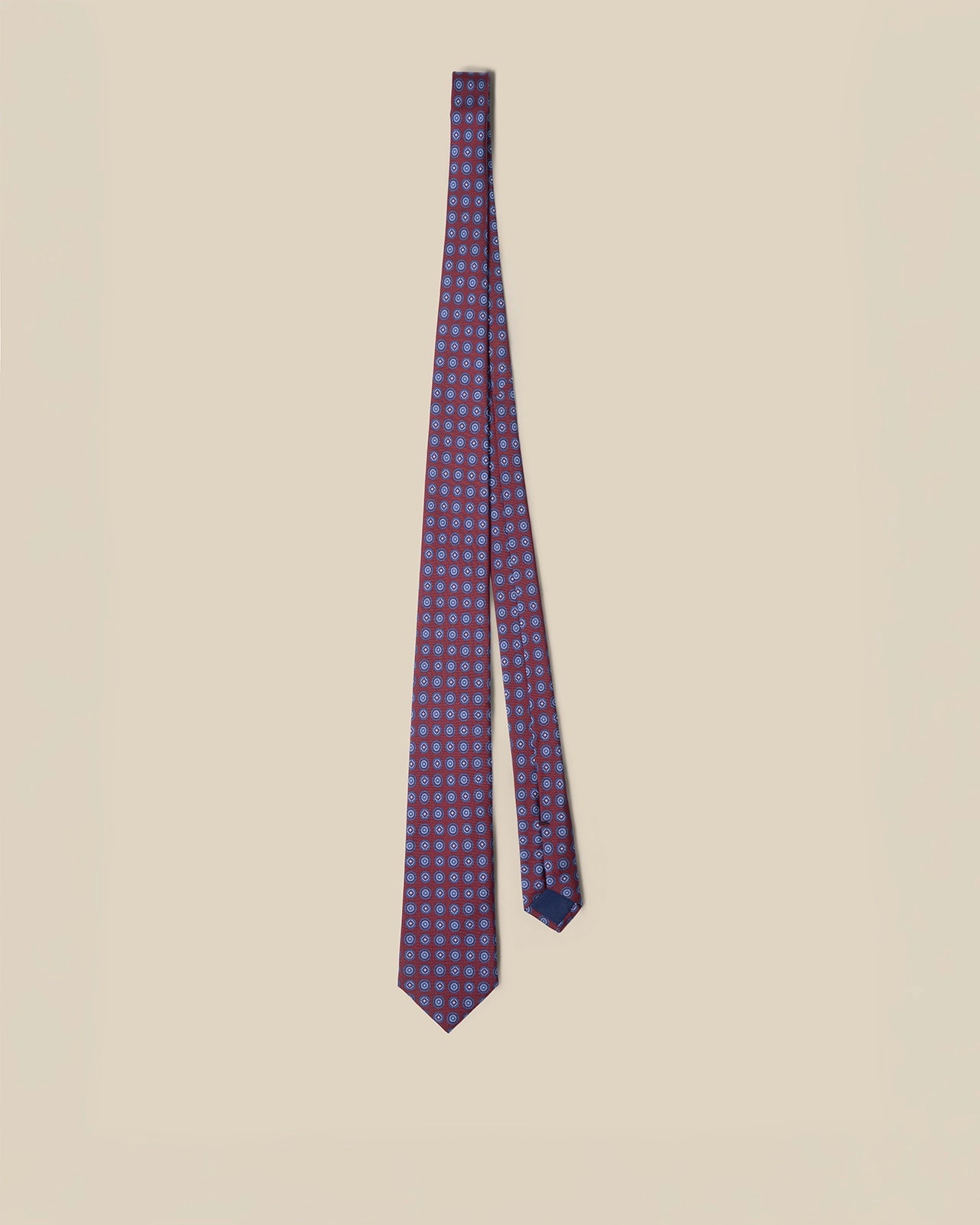 Silk Tie - Silk Tie Burgundy Medallion