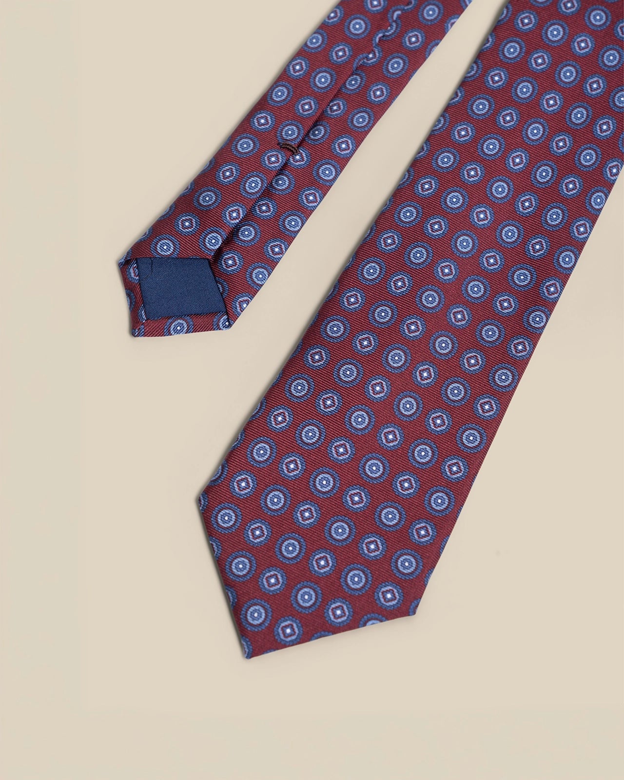 Silk Tie - Silk Tie Burgundy Medallion
