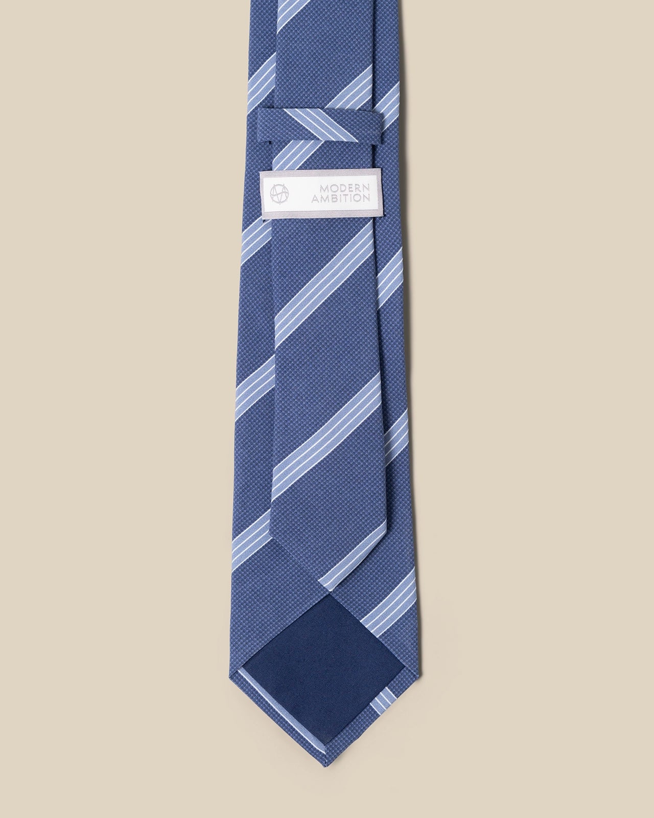 Silk Tie - Silk Tie Blue Bar Stripe