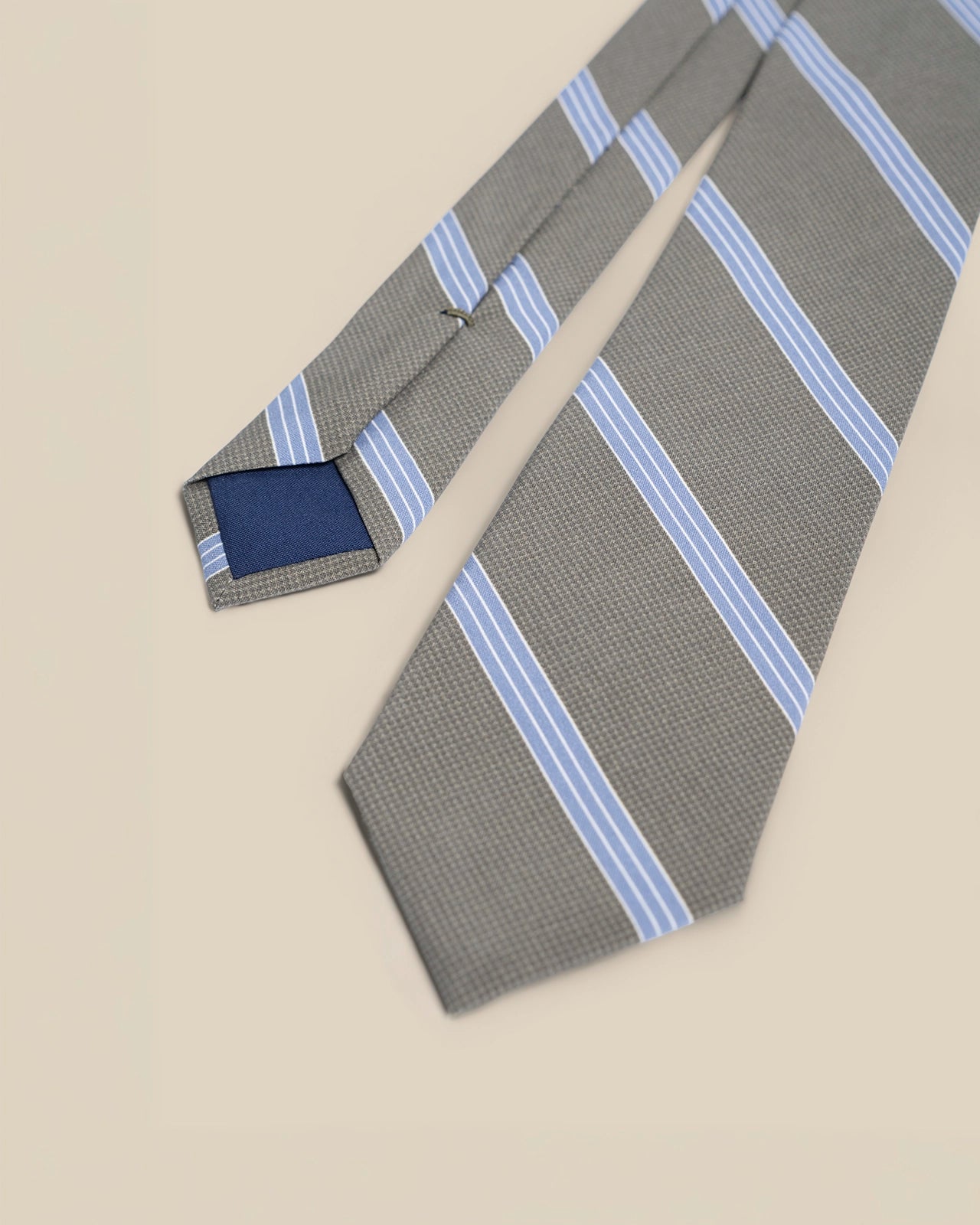 Silk Tie - Silk Tie Olive Bar Stripe