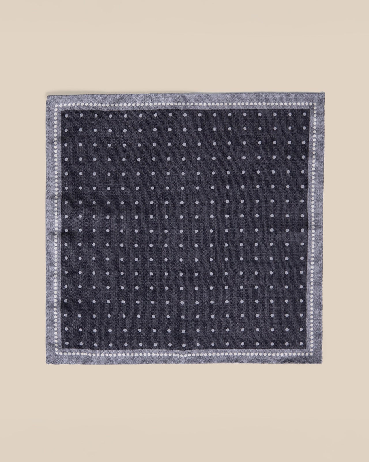 Silk Pocket Square - Silk Pocket Square Grey Pin Dot