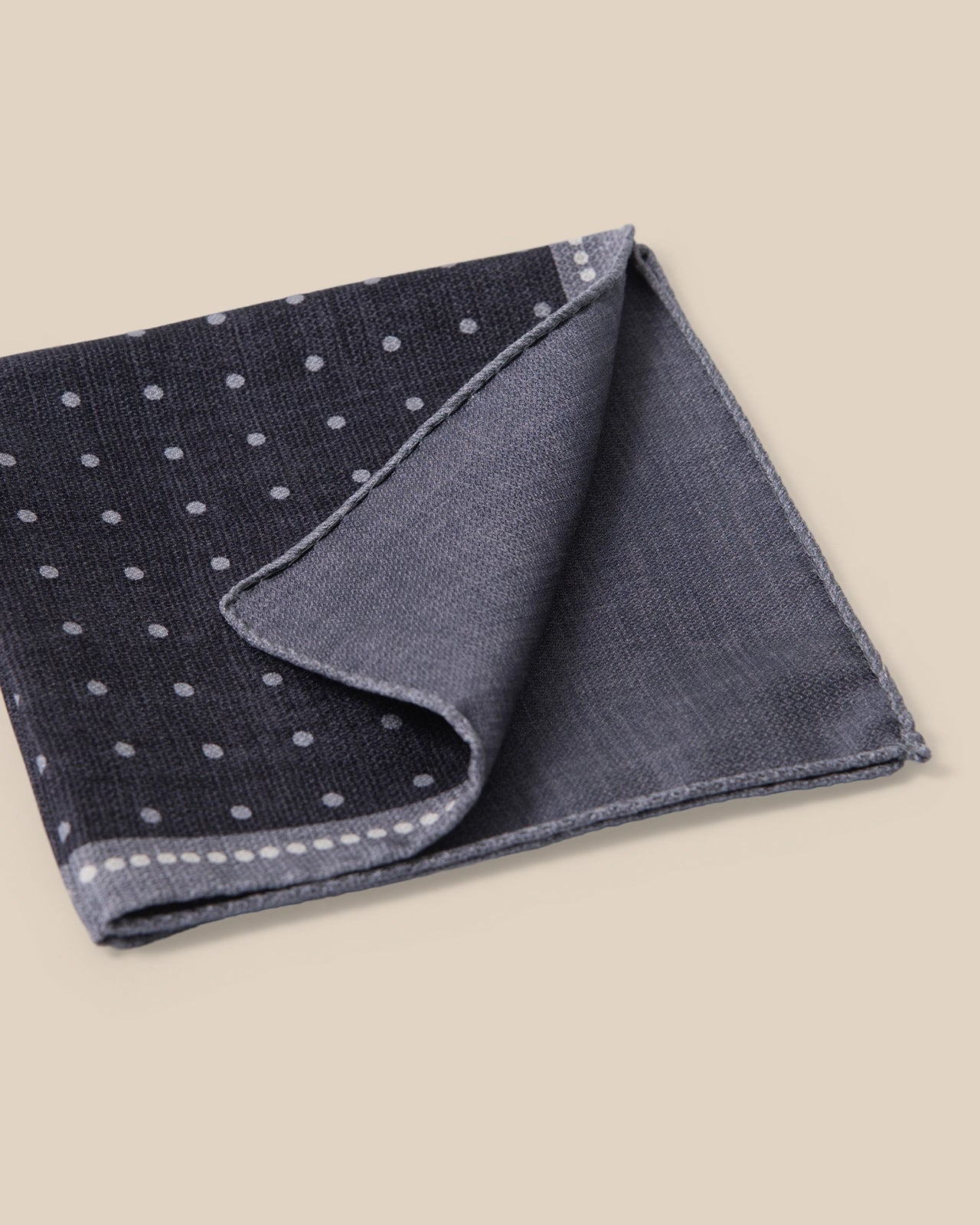 Silk Pocket Square - Silk Pocket Square Grey Pin Dot
