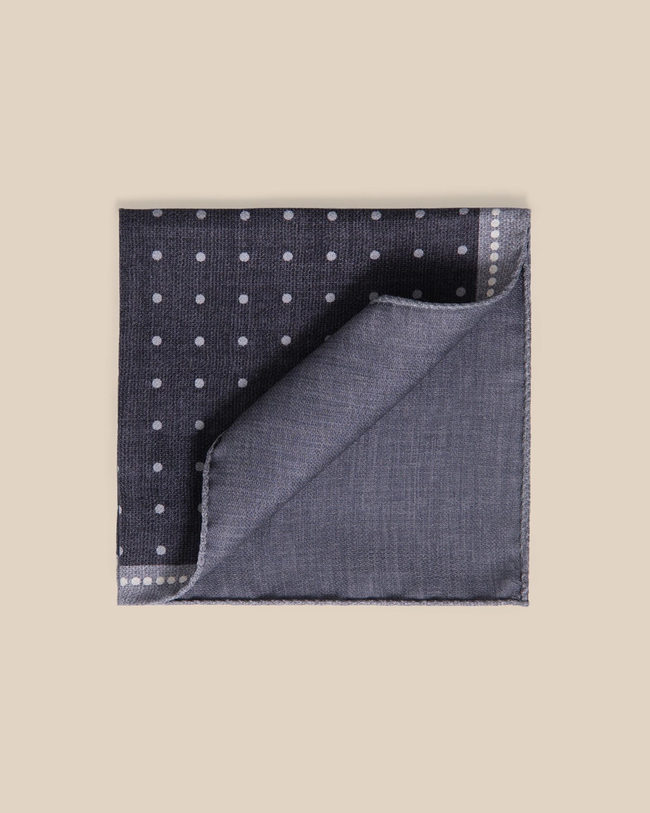 Silk Pocket Square - Silk Pocket Square Grey Pin Dot