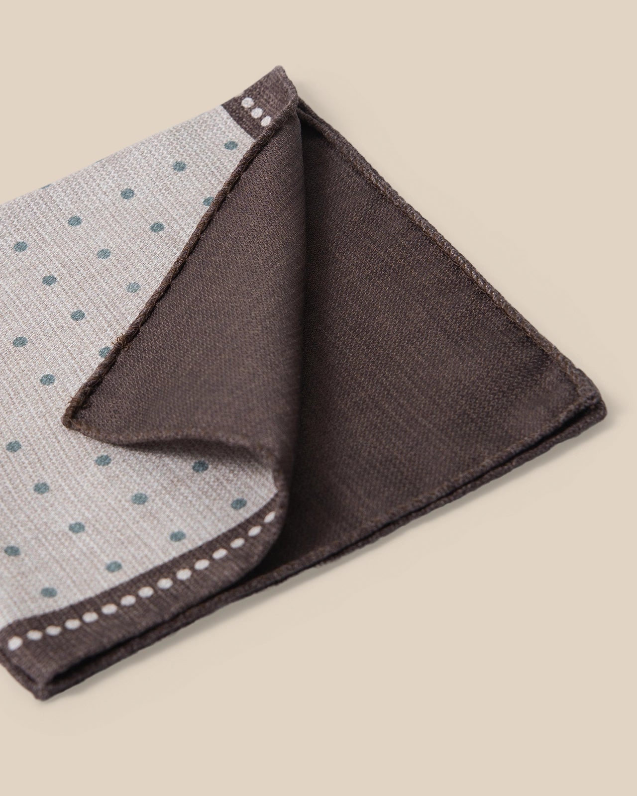 Silk Pocket Square - Silk Pocket Square Olive Pin Dot