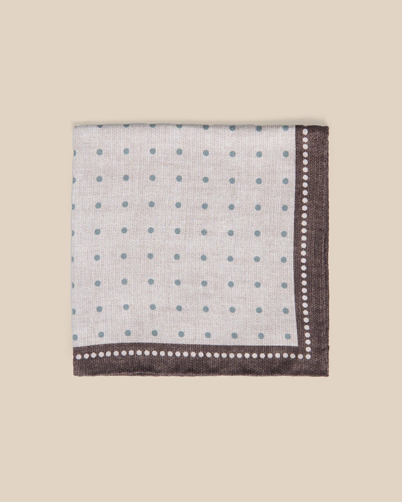 Silk Pocket Square - Silk Pocket Square Olive Pin Dot