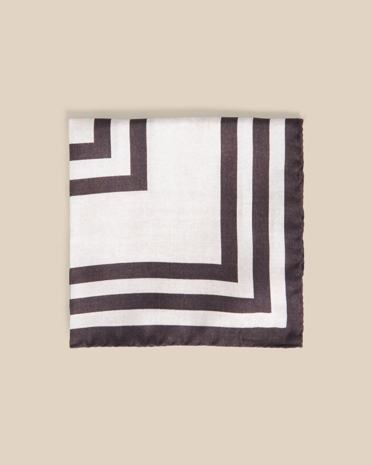 Silk Pocket Square - Silk Pocket Square Brown Isometric Square