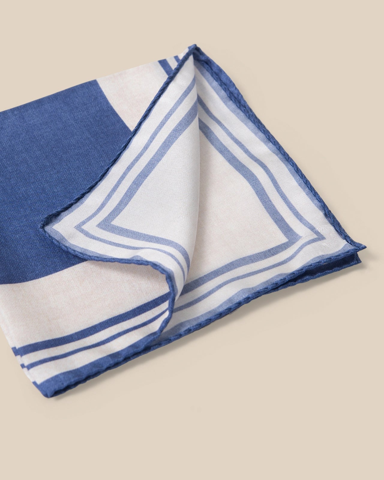 Silk Pocket Square - Silk Pocket Square Cerulean Geometric Split